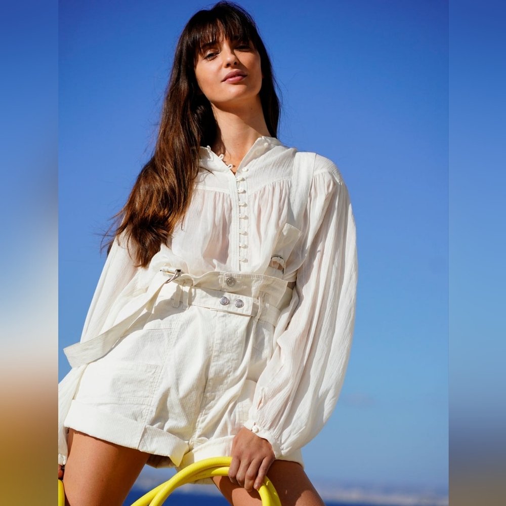 Isabel Marant White Long Sleeve Chiffon Blouse
